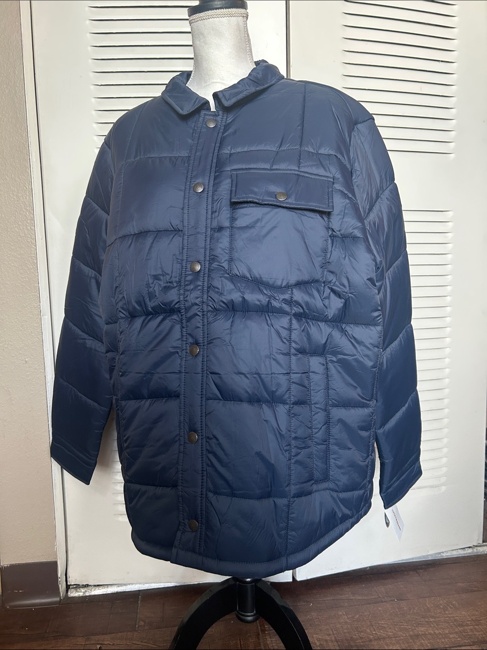 Lucky Brand Navy Quilted Puffer Jacket